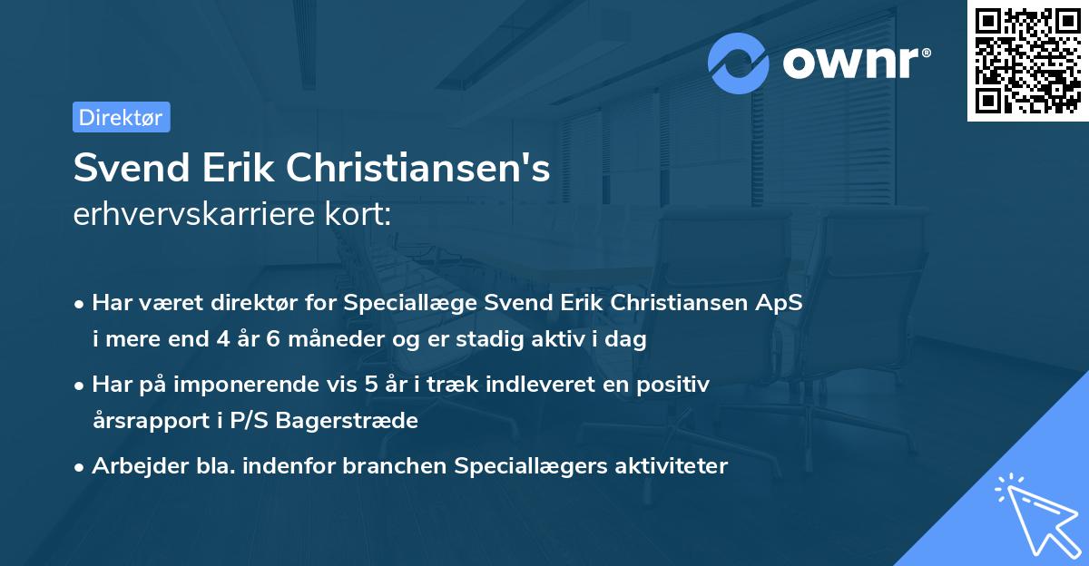 Svend Erik Christiansen's erhvervskarriere kort