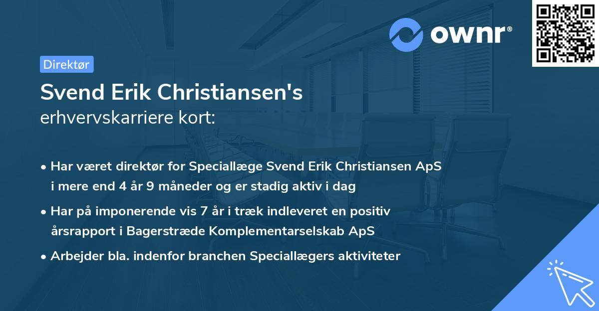 Svend Erik Christiansen's erhvervskarriere kort