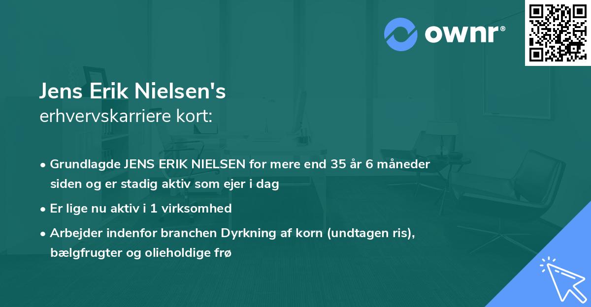 Jens Erik Nielsen's erhvervskarriere kort