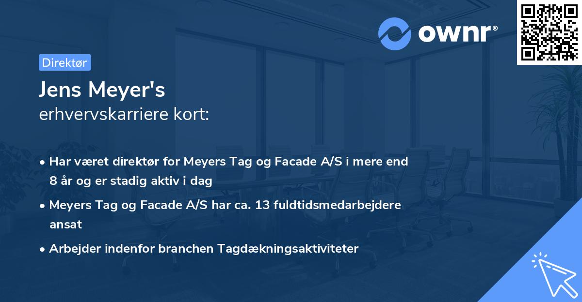 Jens Meyer's erhvervskarriere kort