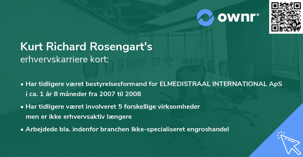 Kurt Richard Rosengart's erhvervskarriere kort