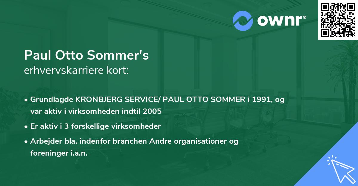 Paul Otto Sommer's erhvervskarriere kort