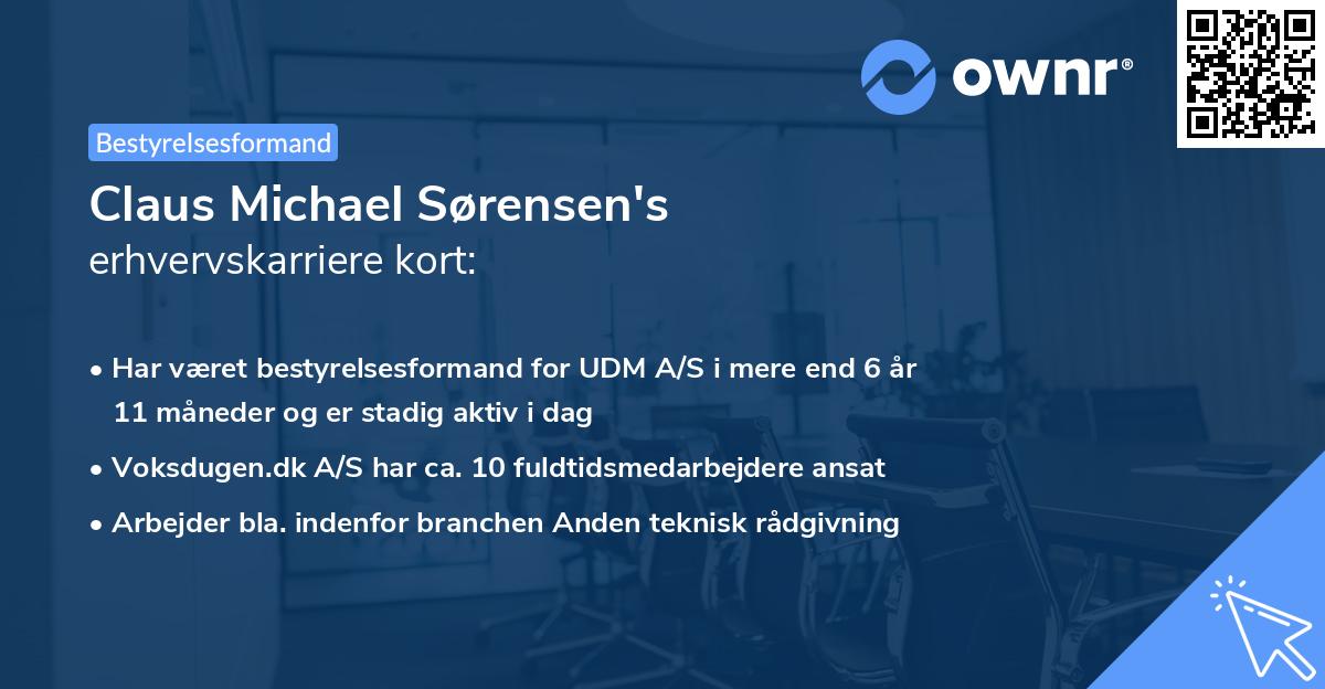 Claus Michael Sørensen's erhvervskarriere kort