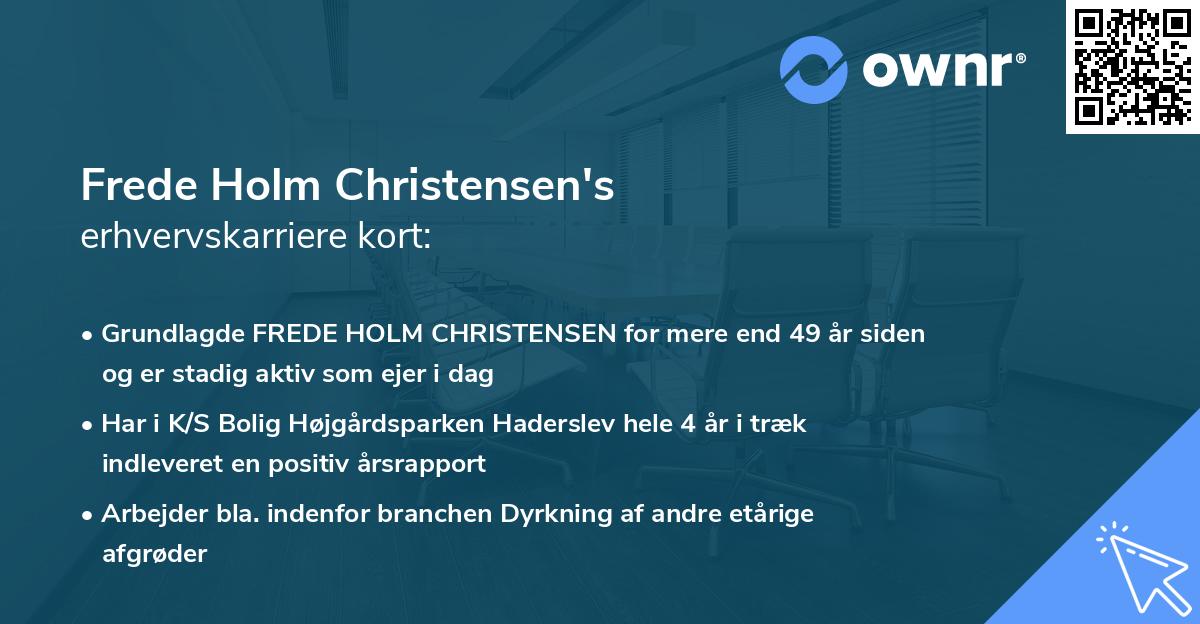 Frede Holm Christensen's erhvervskarriere kort