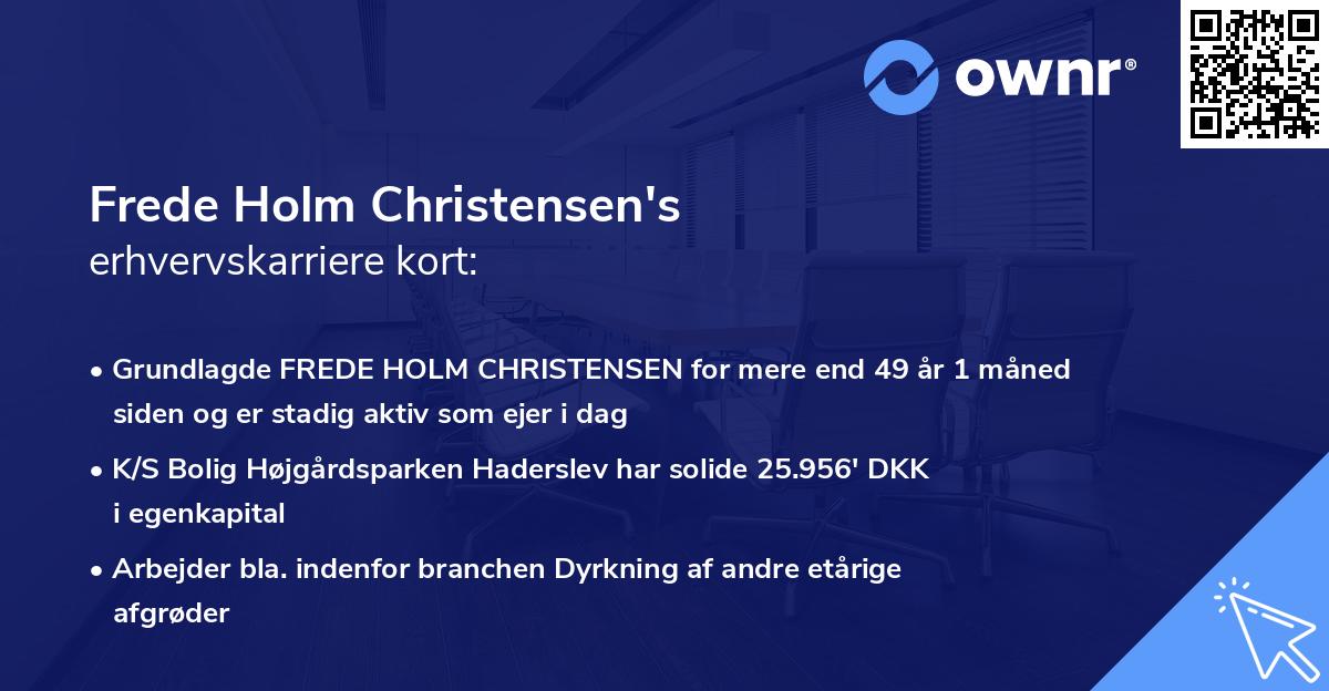 Frede Holm Christensen's erhvervskarriere kort