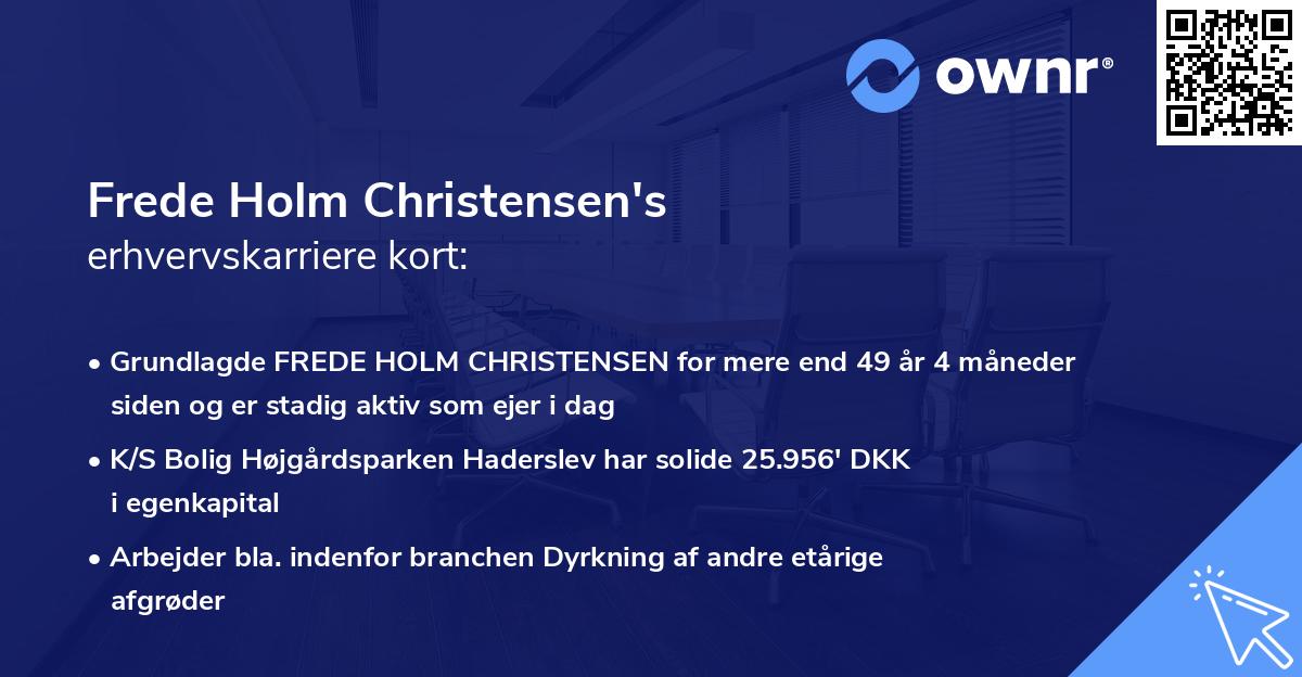 Frede Holm Christensen's erhvervskarriere kort