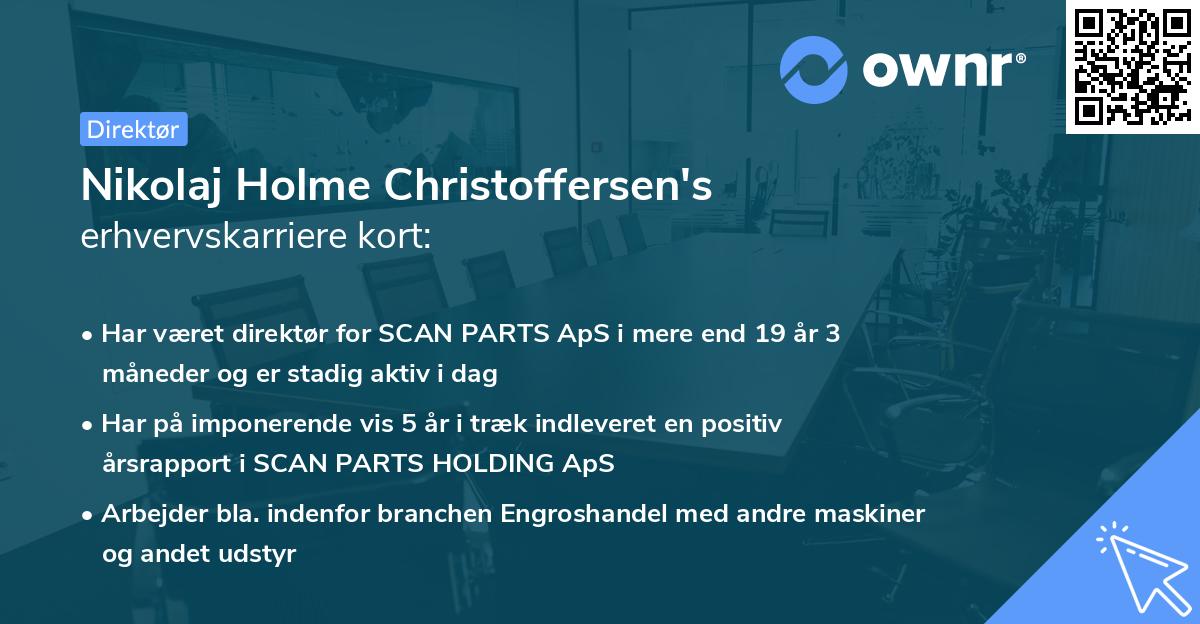 Nikolaj Holme Christoffersen's erhvervskarriere kort