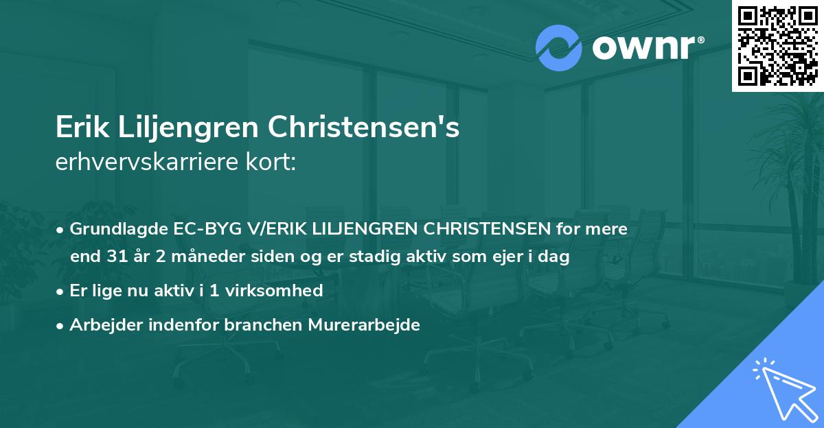Erik Liljengren Christensen's erhvervskarriere kort