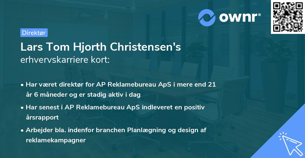 Lars Tom Hjorth Christensen's erhvervskarriere kort