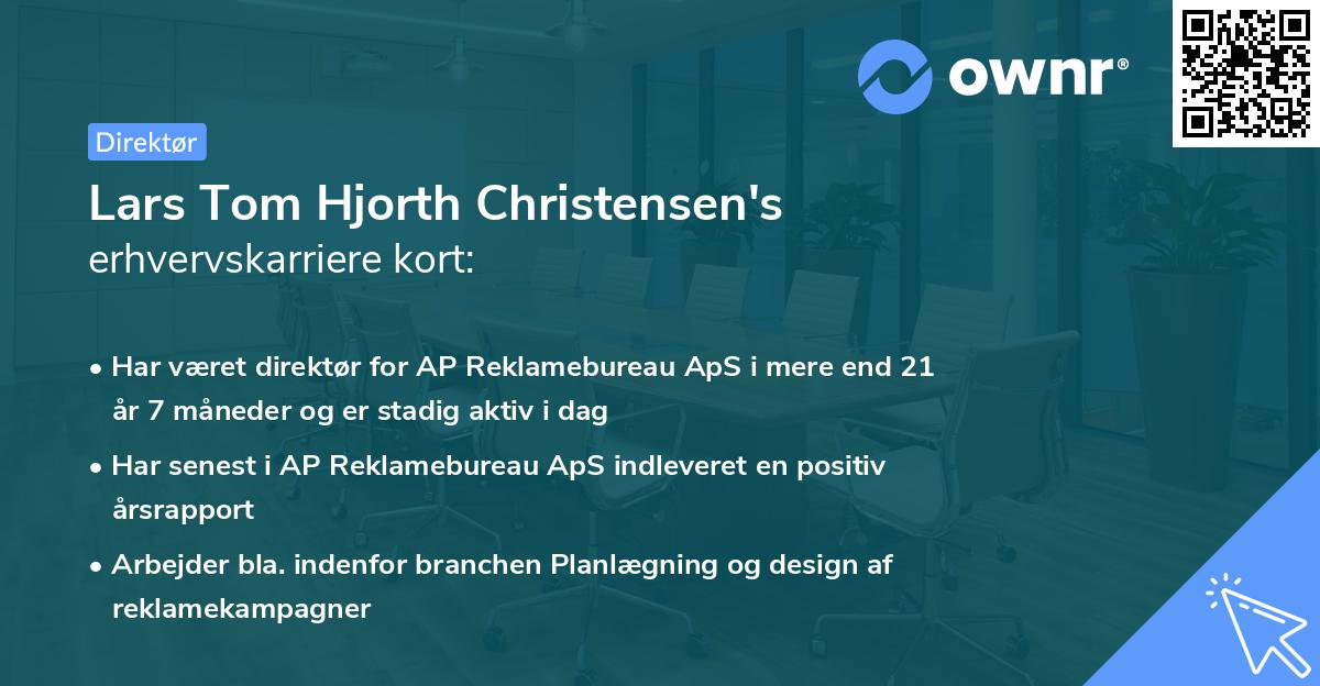 Lars Tom Hjorth Christensen's erhvervskarriere kort