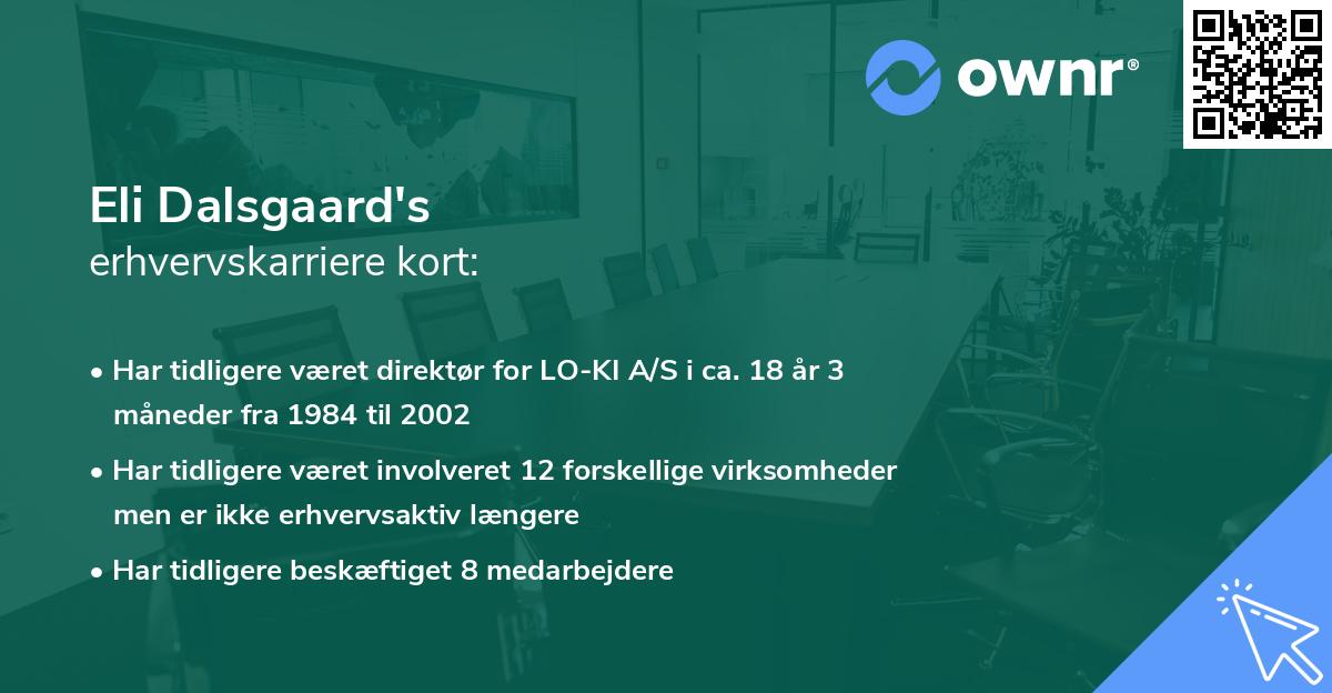 Eli Dalsgaard's erhvervskarriere kort