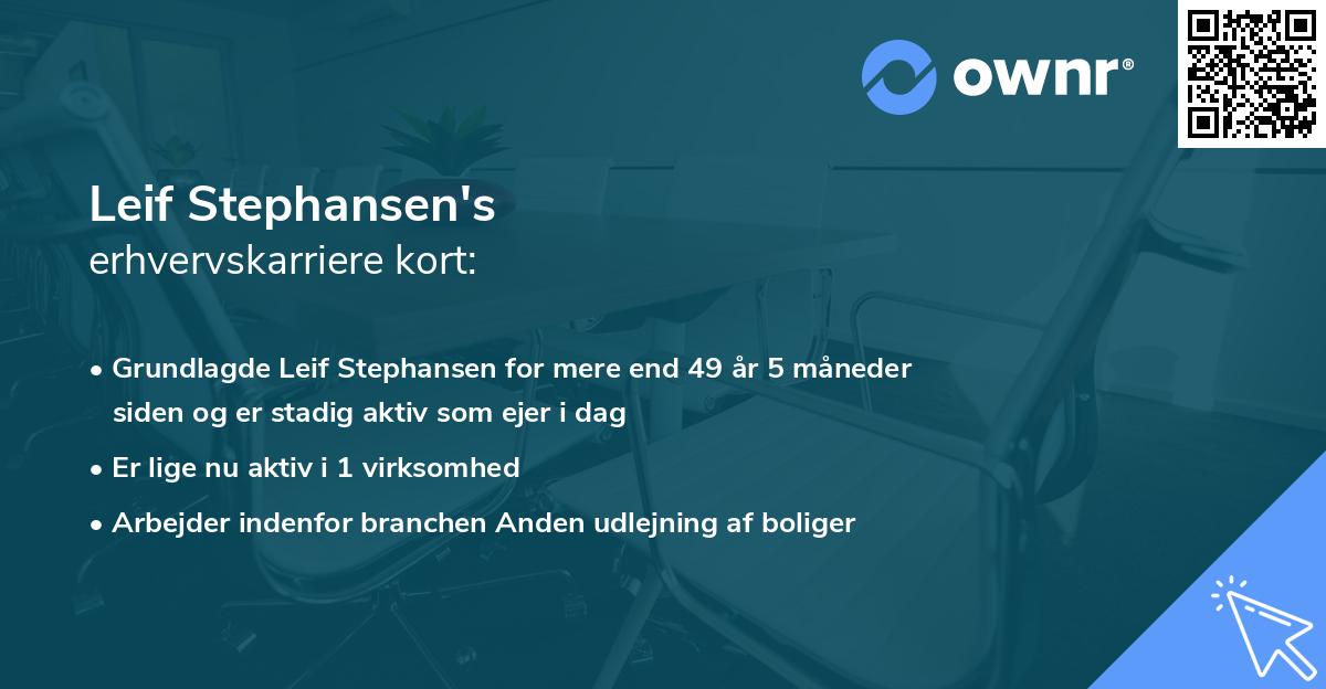 Leif Stephansen's erhvervskarriere kort