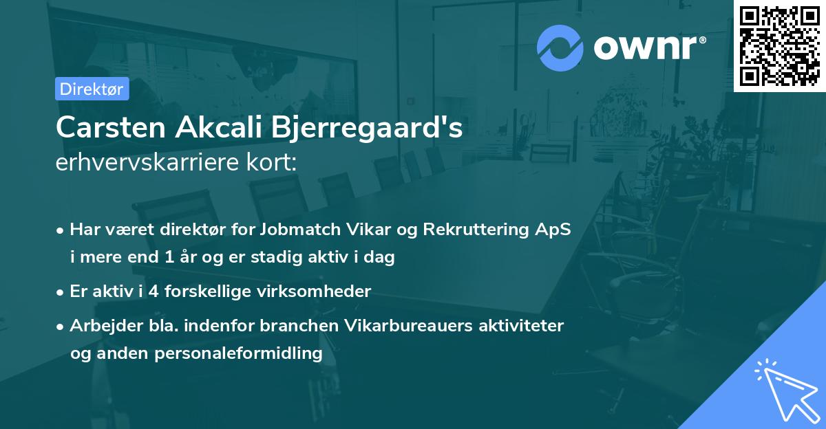 Carsten Akcali Bjerregaard's erhvervskarriere kort