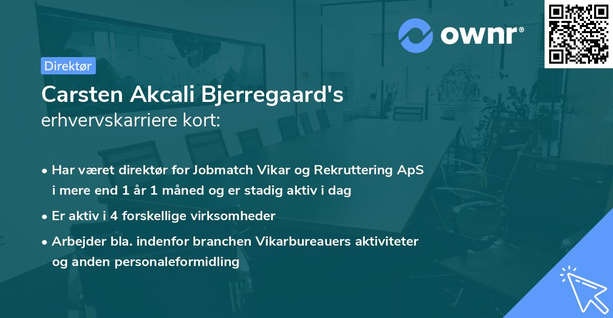 Carsten Akcali Bjerregaard's erhvervskarriere kort