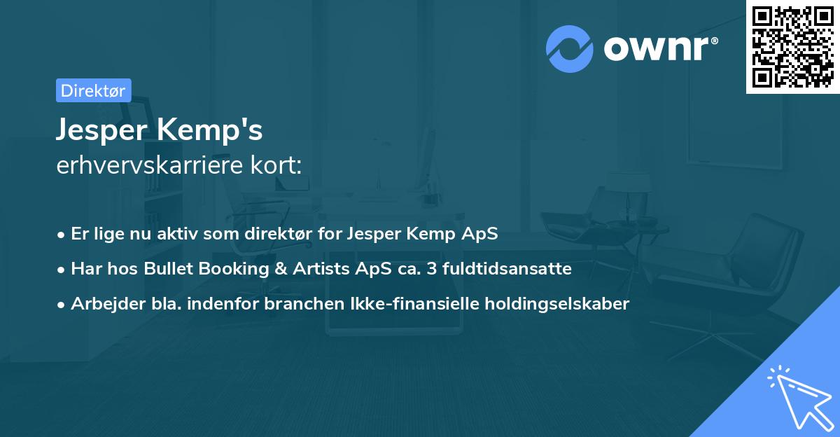Jesper Kemp's erhvervskarriere kort