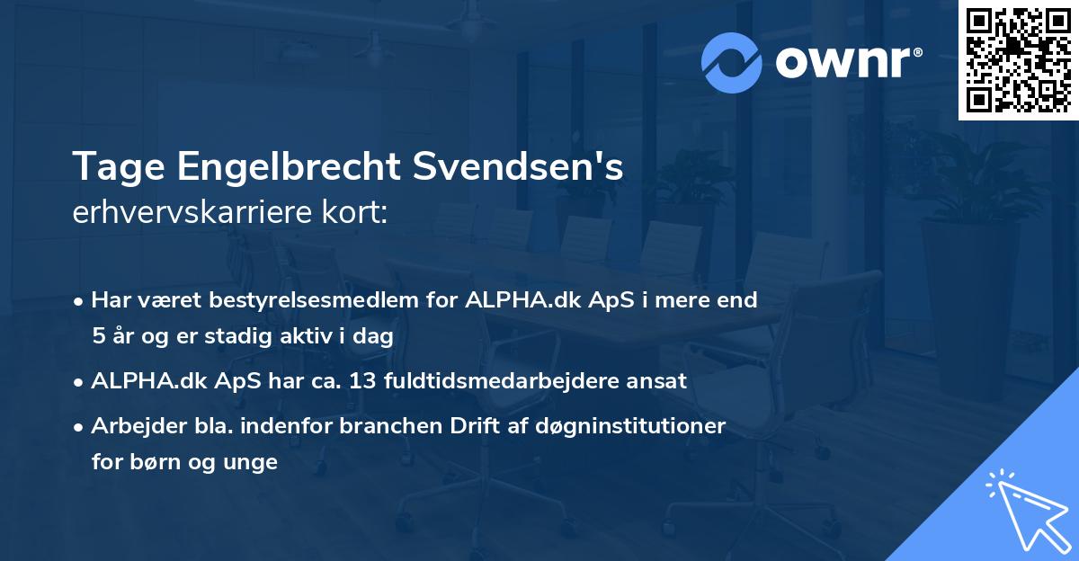 Tage Engelbrecht Svendsen's erhvervskarriere kort