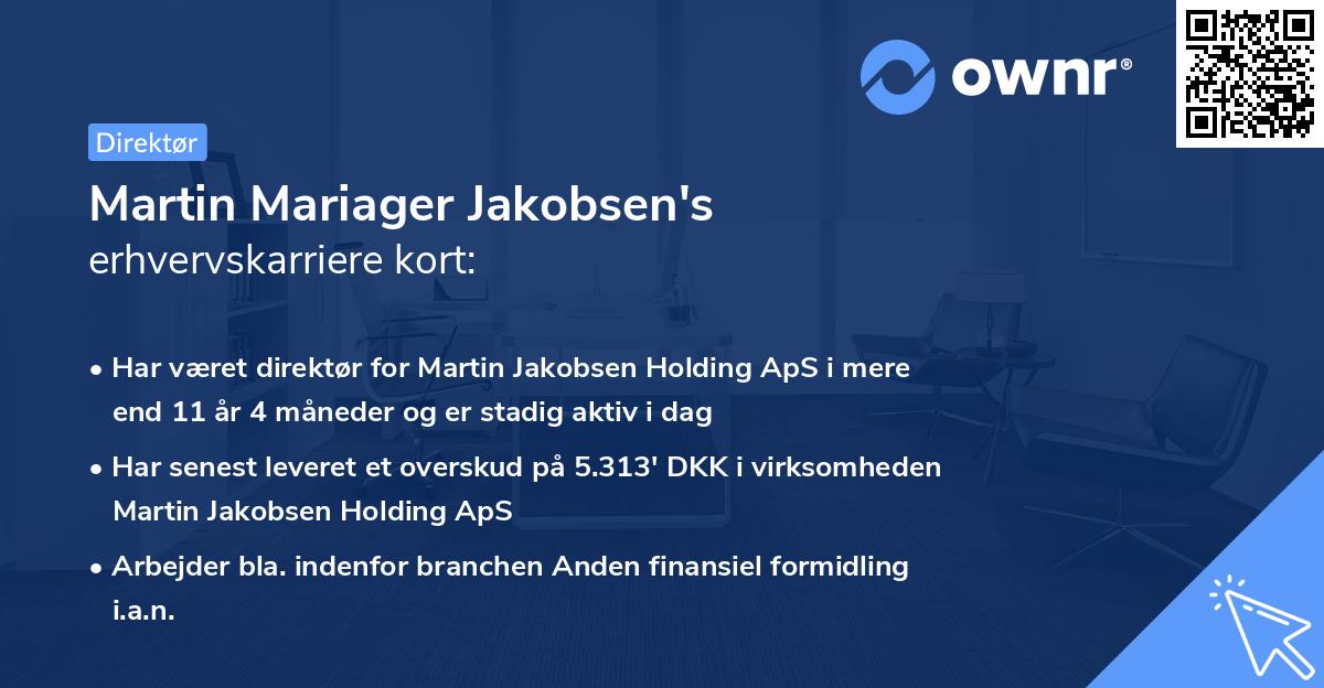 Martin Mariager Jakobsen's erhvervskarriere kort