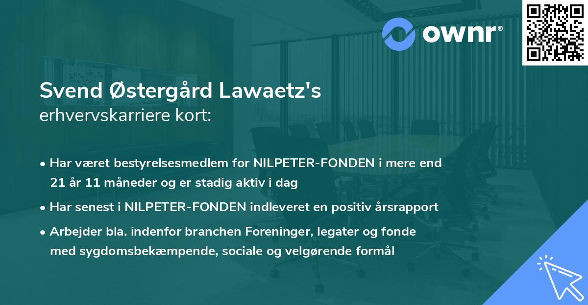 Svend Østergård Lawaetz's erhvervskarriere kort