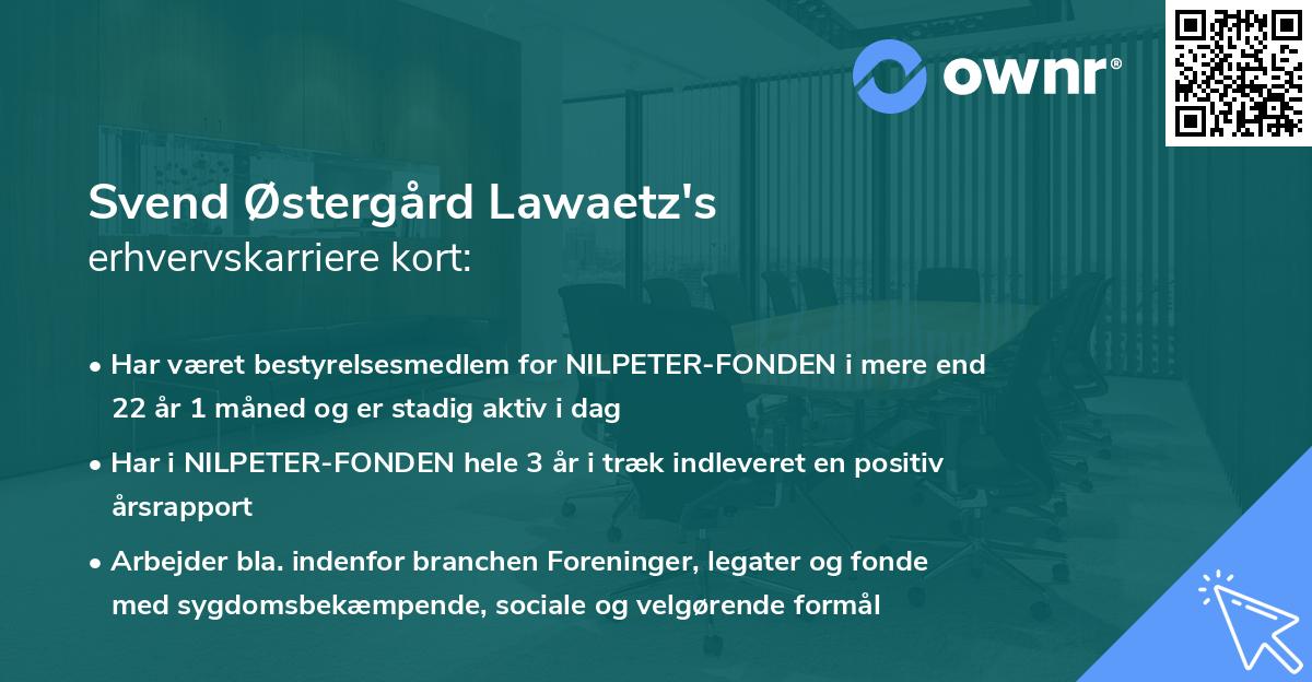 Svend Østergård Lawaetz's erhvervskarriere kort