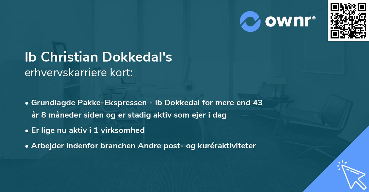 Ib Christian Dokkedal's erhvervskarriere kort