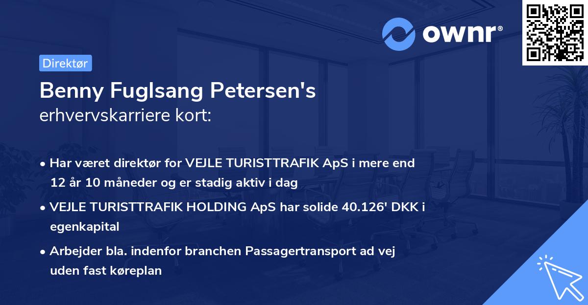 Benny Fuglsang Petersen's erhvervskarriere kort