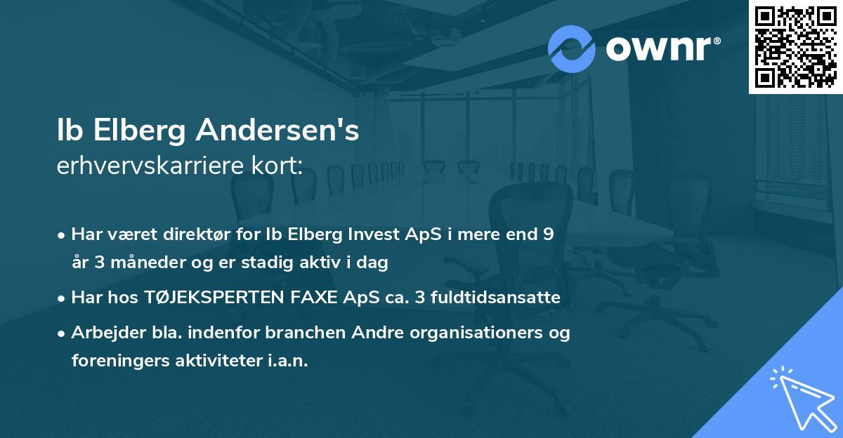 Ib Elberg Andersen's erhvervskarriere kort