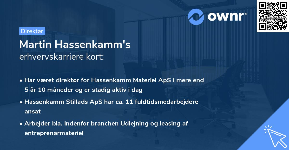 Martin Hassenkamm's erhvervskarriere kort