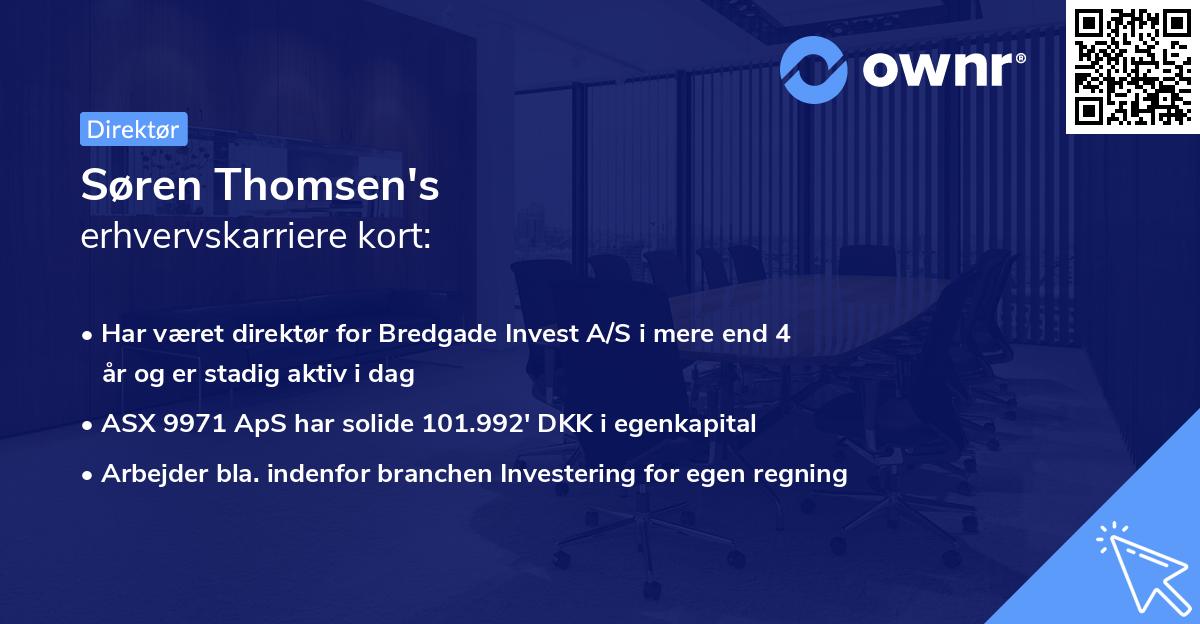 Søren Thomsen's erhvervskarriere kort