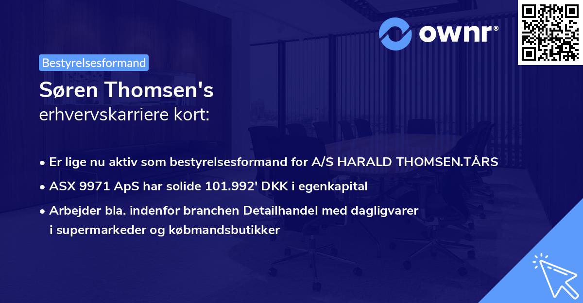 Søren Thomsen's erhvervskarriere kort