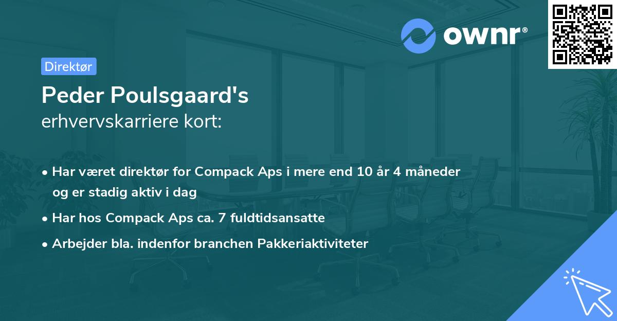 Peder Poulsgaard's erhvervskarriere kort
