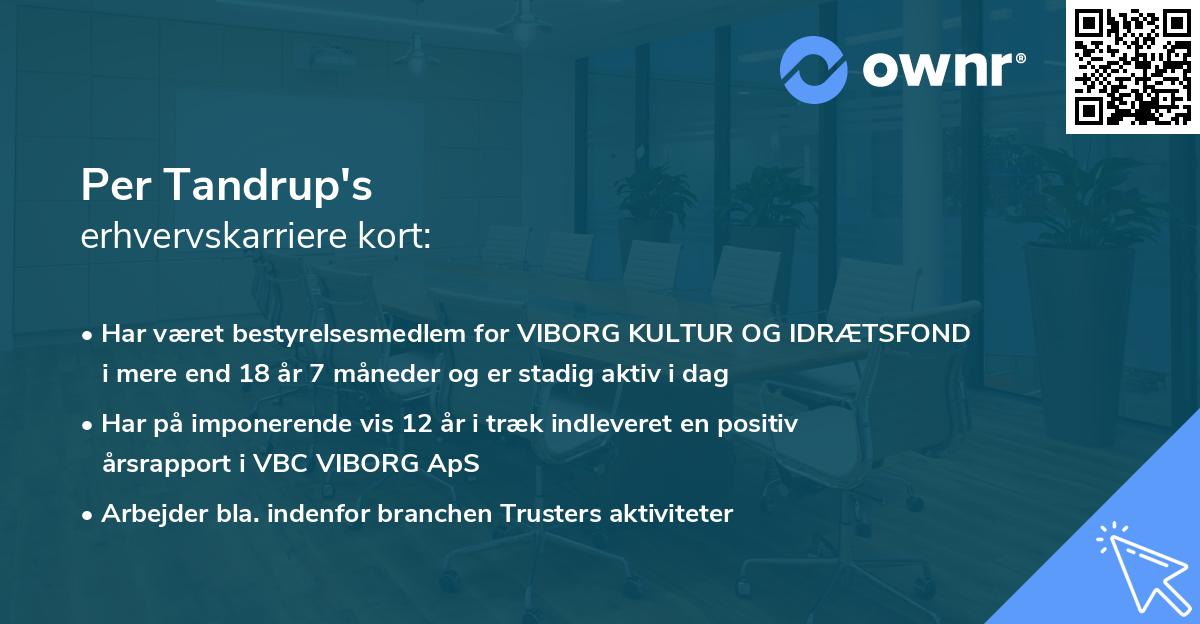 Per Tandrup's erhvervskarriere kort