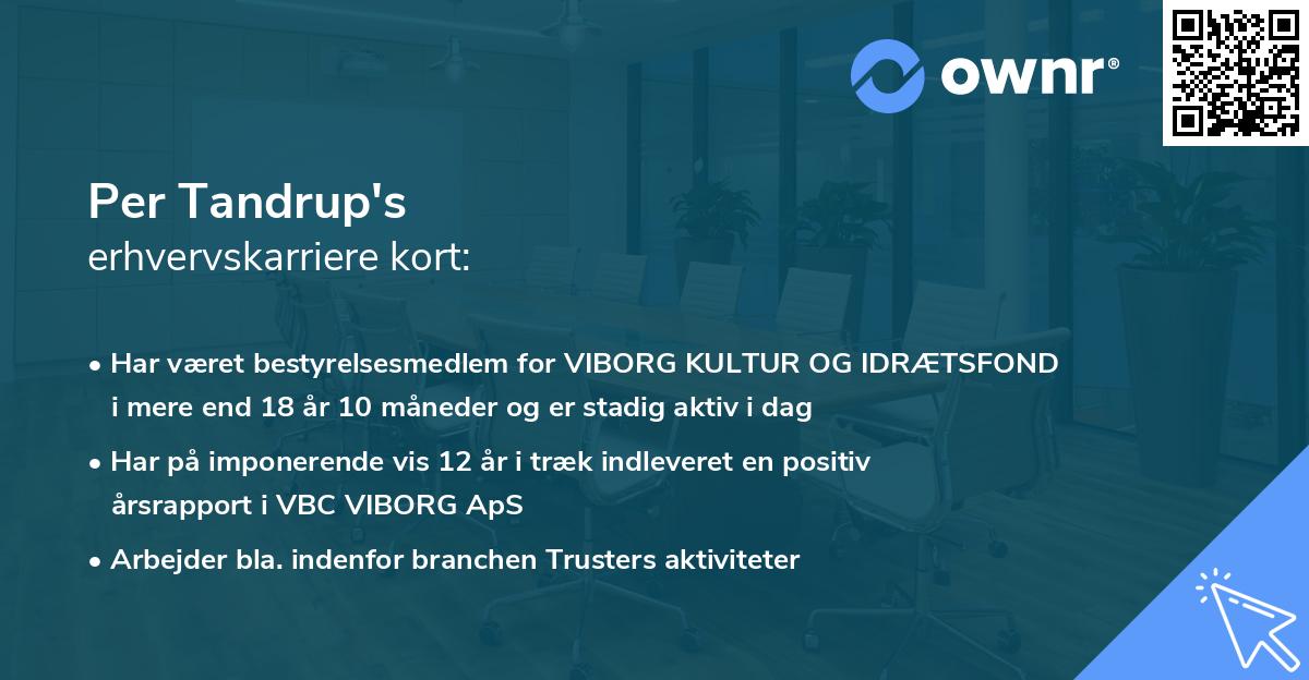 Per Tandrup's erhvervskarriere kort