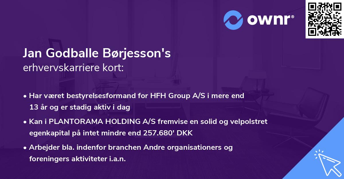 Jan Godballe Børjesson's erhvervskarriere kort