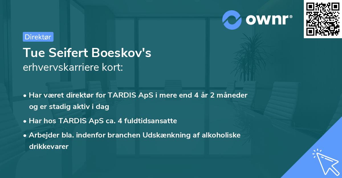 Tue Seifert Boeskov's erhvervskarriere kort
