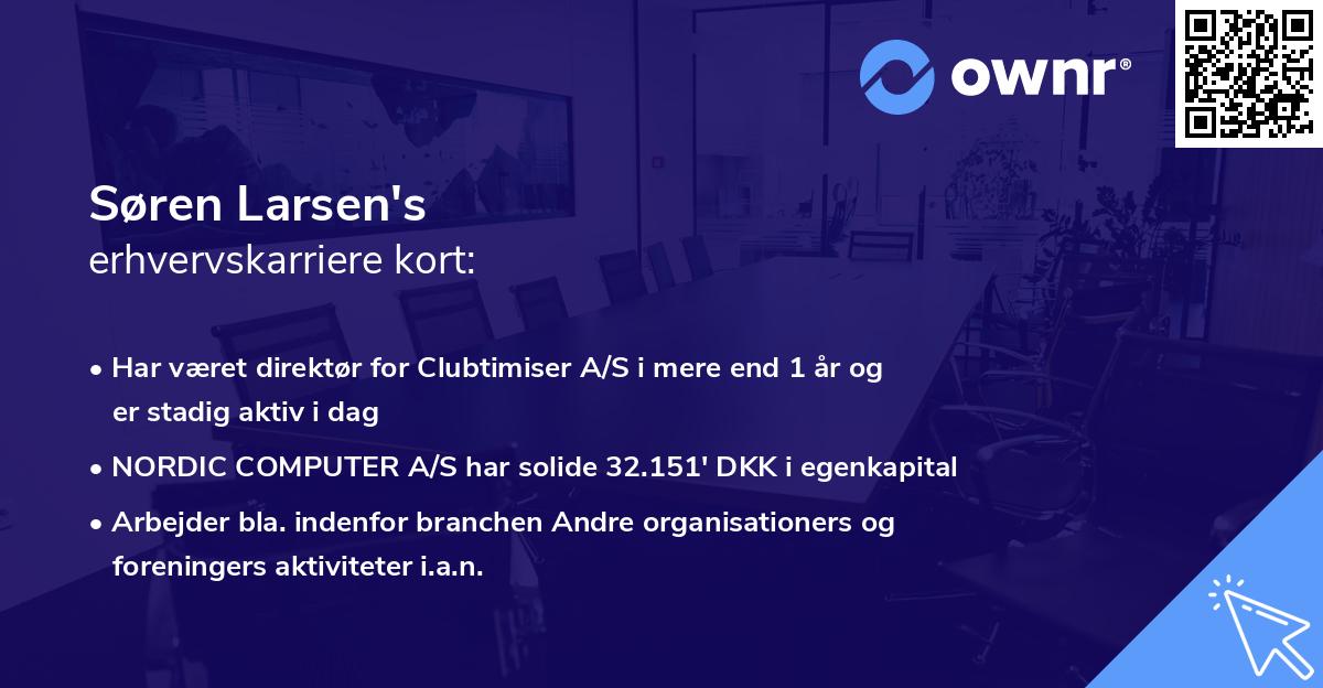 Søren Larsen's erhvervskarriere kort