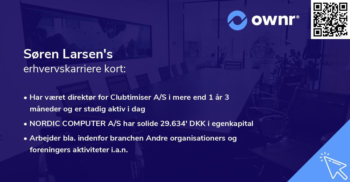 Søren Larsen's erhvervskarriere kort