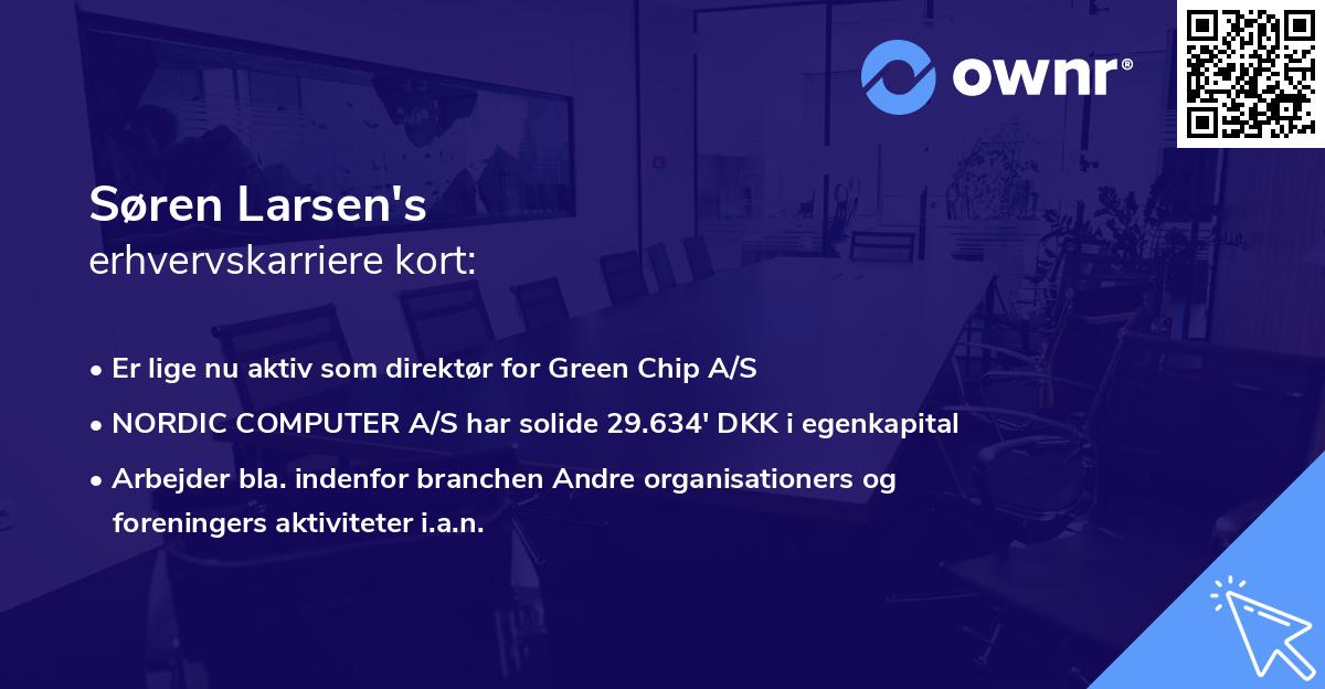 Søren Larsen's erhvervskarriere kort