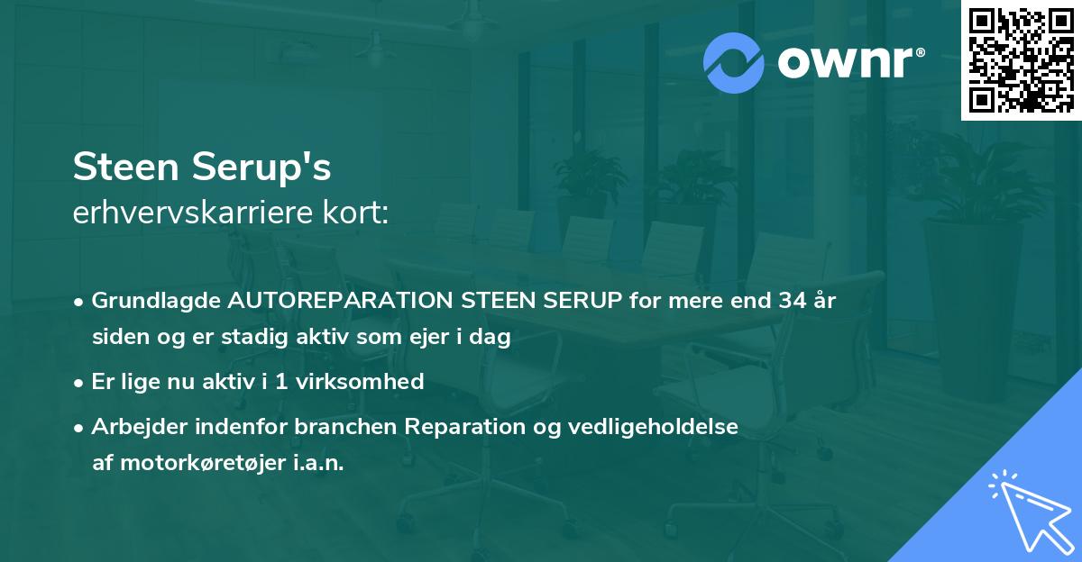 Steen Serup's erhvervskarriere kort