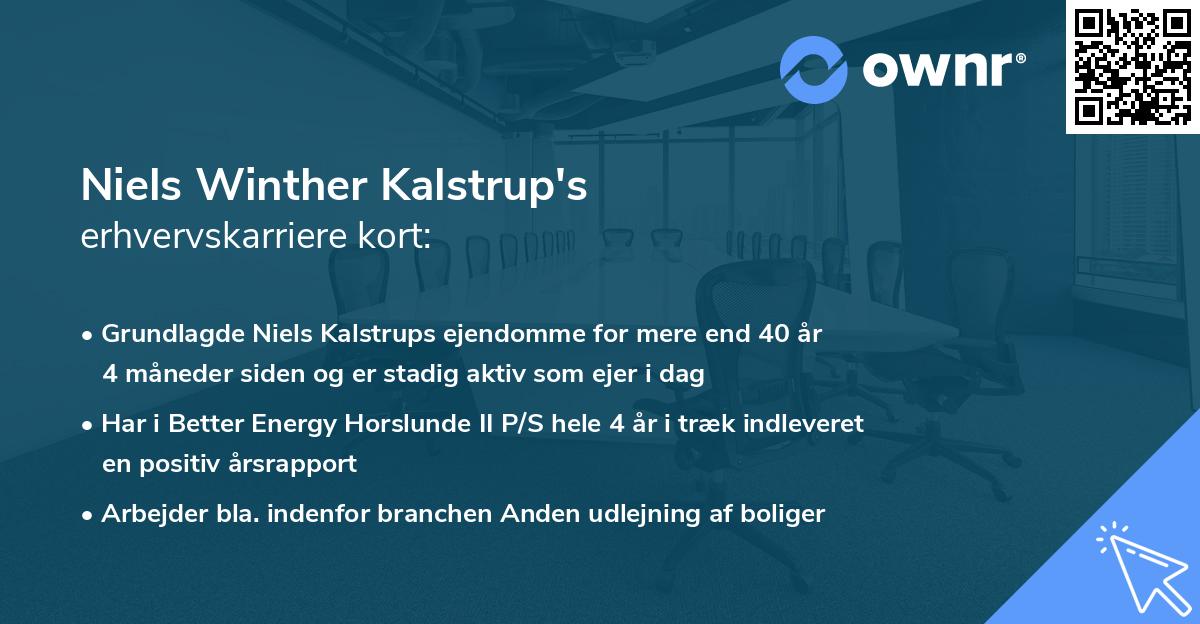 Niels Winther Kalstrup's erhvervskarriere kort