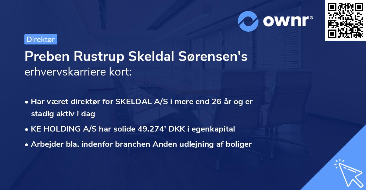 Preben Rustrup Skeldal Sørensen's erhvervskarriere kort