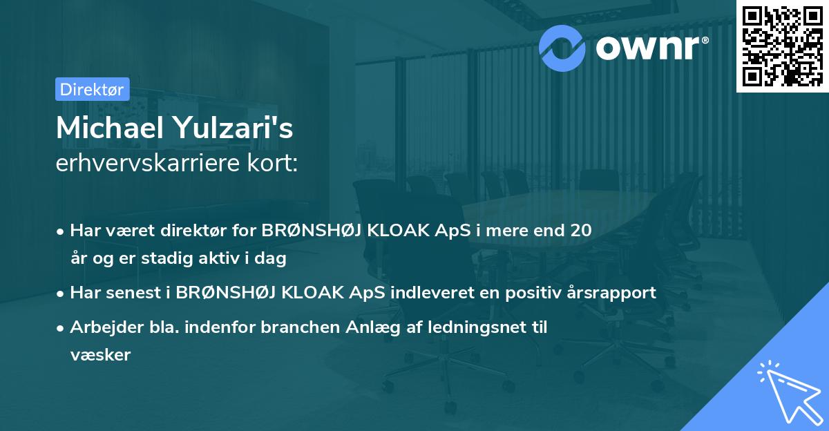 Michael Yulzari's erhvervskarriere kort