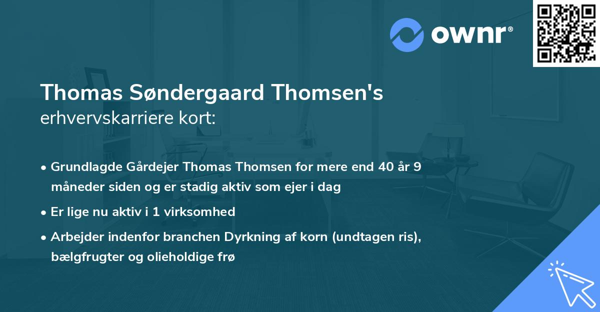Thomas Søndergaard Thomsen's erhvervskarriere kort