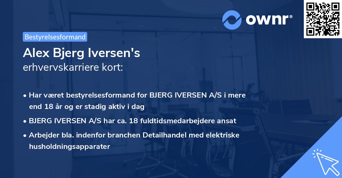 Alex Bjerg Iversen's erhvervskarriere kort