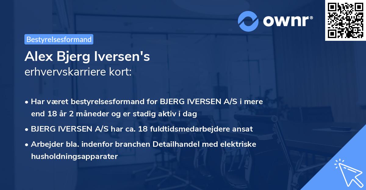 Alex Bjerg Iversen's erhvervskarriere kort