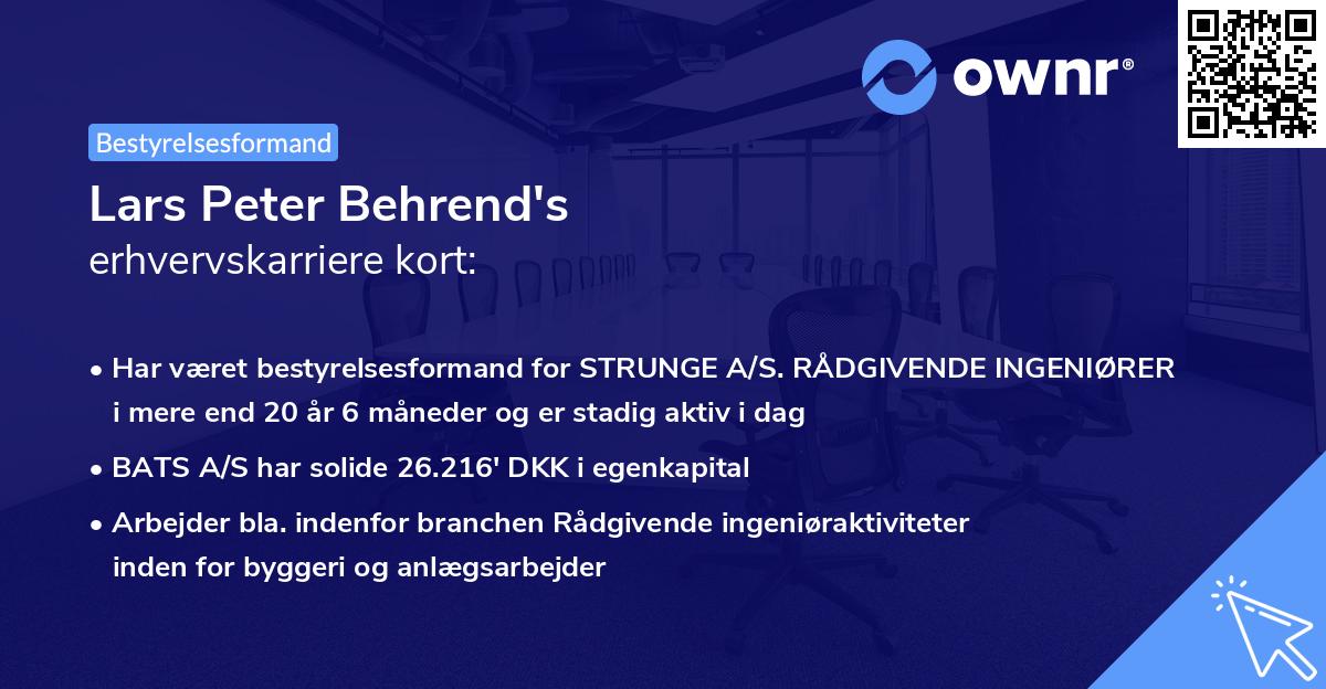 Lars Peter Behrend's erhvervskarriere kort