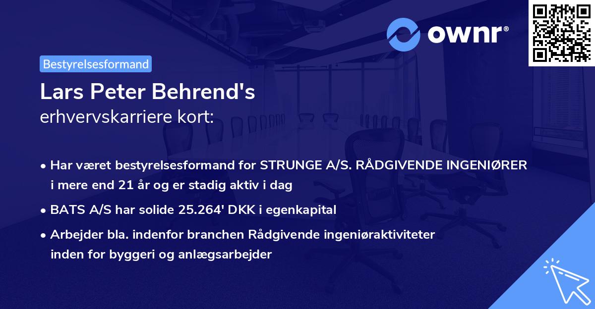 Lars Peter Behrend's erhvervskarriere kort