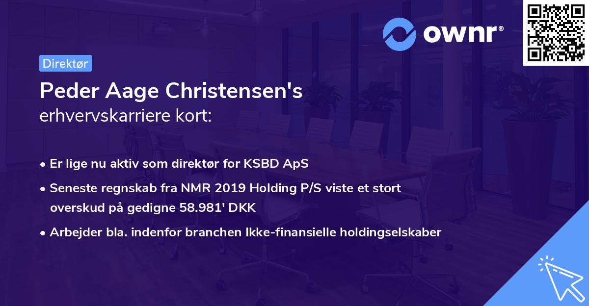 Peder Aage Christensen's erhvervskarriere kort