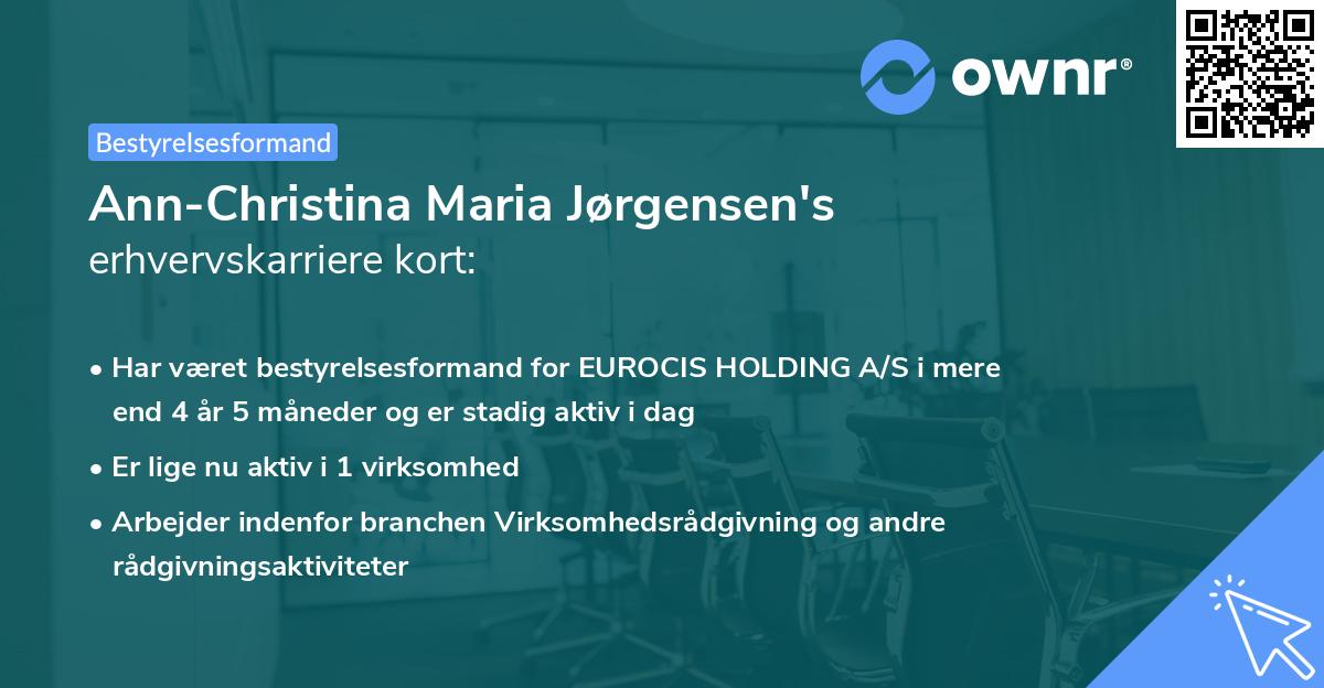 Ann-Christina Maria Jørgensen's erhvervskarriere kort