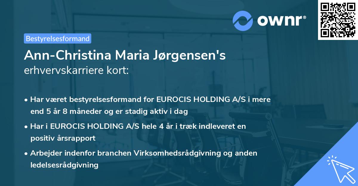 Ann-Christina Maria Jørgensen's erhvervskarriere kort