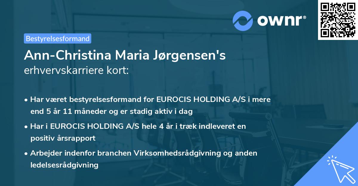 Ann-Christina Maria Jørgensen's erhvervskarriere kort